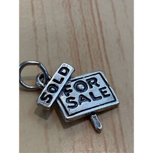 .925 Real Estate Sign Sterling Silver Jewelry Charm